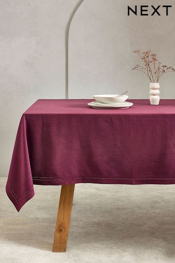 Plum Purple Cotton  Linen Blend Table Cloth (D51852) | £32 - £40