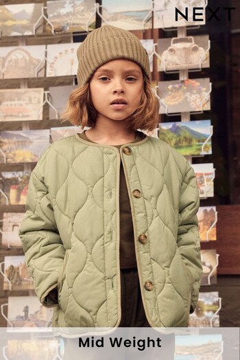 Green Shower Resistant Short Quilted Coat (3-16yrs) (D51857) | £26 - £32