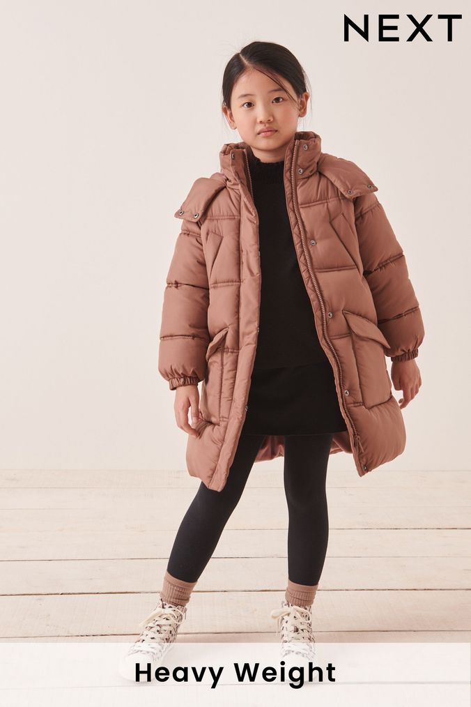 Pink/Mink Shower Resistant Double Stitch Padded Coat (3-16yrs) (D51860) | £38 - £48