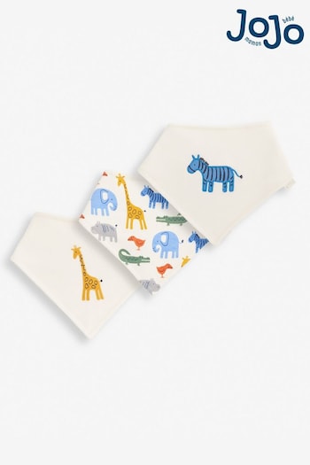 JoJo Maman Bébé Cream 3-Pack Safari Dribble Bibs (D51868) | £12