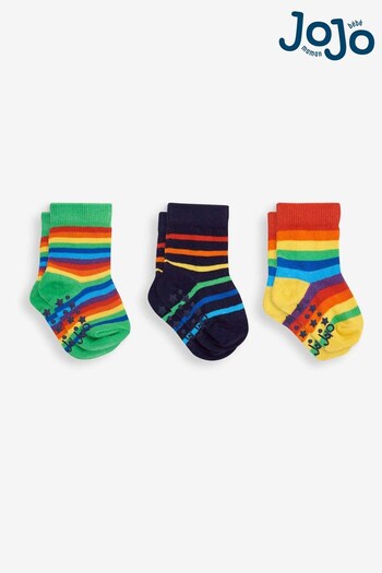 JoJo Maman Bébé Multi 3-Pack Rainbow Socks (D51872) | £9.50