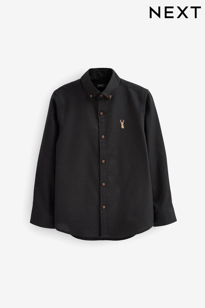 Black Long Sleeve Oxford Shirt (3-16yrs) (D51899) | £12 - £17