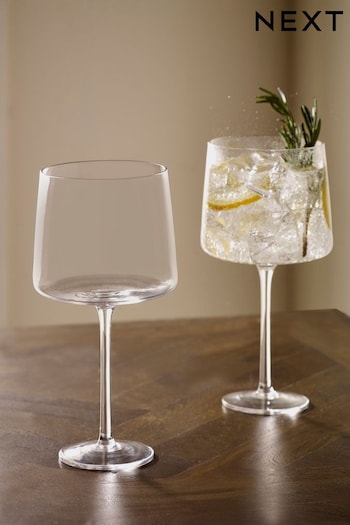 Set of 2 Clear Angular Gin Glasses (D51917) | £15