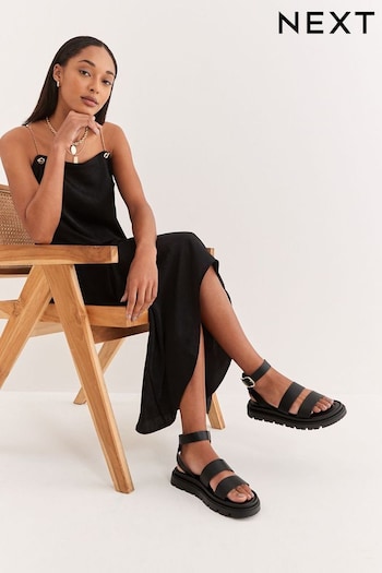 Black Forever Comfort® Chunky Sandals With Ankle Strap (D51977) | £40