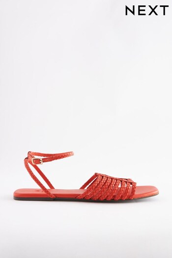 Red Extra Wide Fit Forever Comfort® Leather Plait Sandals (D51991) | £36