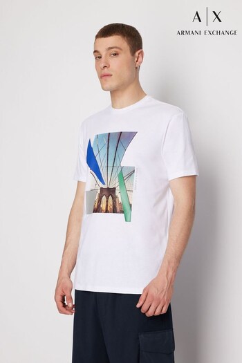 Armani Exchange New York Graphic White T-Shirt (D52034) | £60