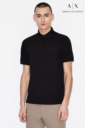 Armani Exchange Black Small Circular Logo Polo Shirt (D52045) | £60