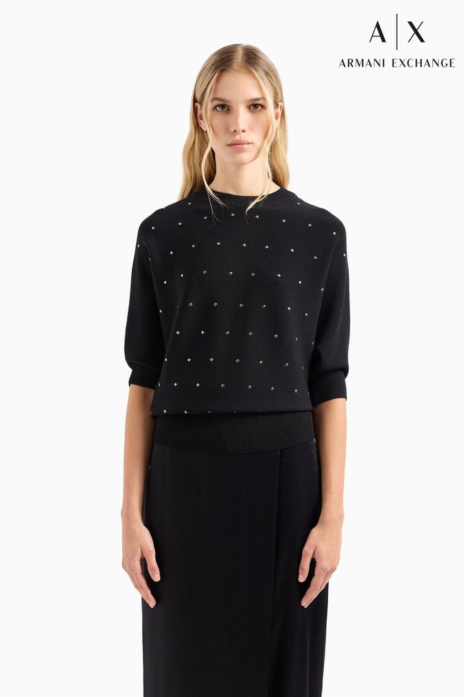 Armani exchange black top sweater