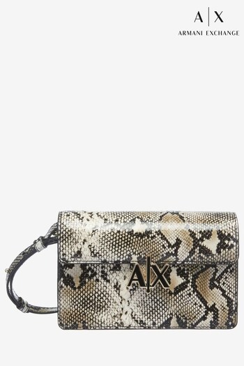 Armani Exchange Grey Snake Skin Effect Clutch Bag (D52107) | £140