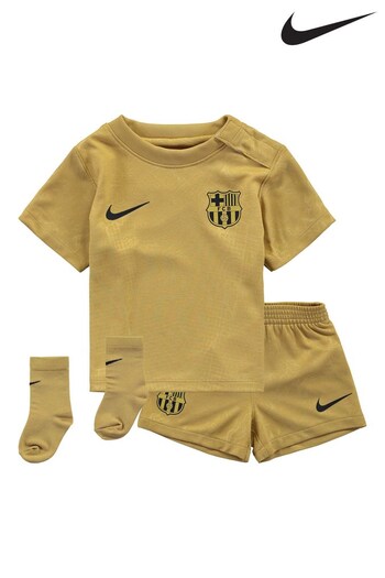Nike Cinzento Yellow Barcelona Away Stadium Yellow Football Kit (D52158) | £50