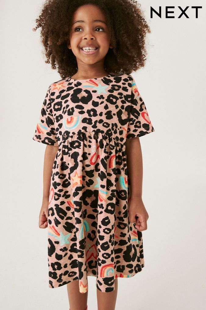 Buy Girls Animal Print Short Sleeve 100 Cotton Dresses Online