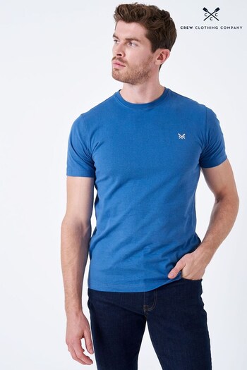 Crew pleated Clothing Company Bright Blue Cotton Classic T-Shirt (D52569) | £25