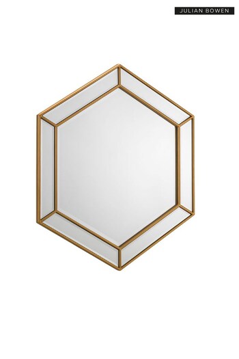 Julian Bowen Gold Melody Hexagonal Wall Mirror (D52702) | £135