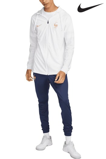 Nike White France Strike Tracksuit With Hood (D52738) | £115