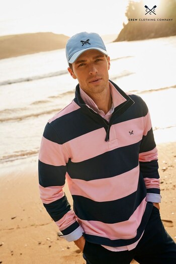 Crew Clothing Company Pastel Pink Stripe Cotton Classic Jumper (D52890) | £69