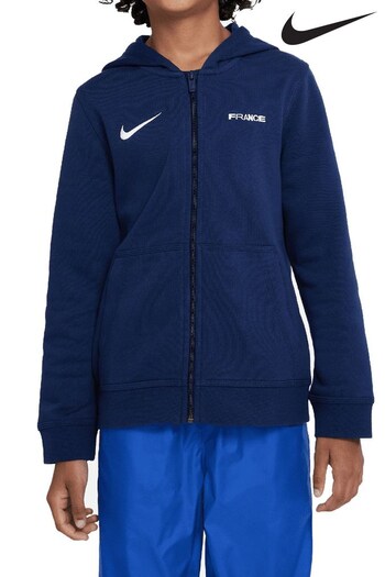 Nike Blue France Club Zip Thru Hoodie (D52912) | £45