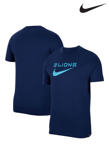 Nike Blue England Swoosh T-Shirt Womens (D53045) | £28