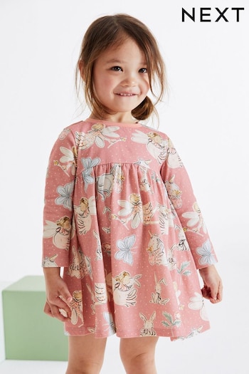 Pink Fairy Long Sleeve Jersey Dress (3mths-7yrs) (D53227) | £7 - £9