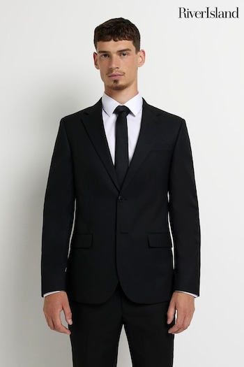 River Island Skinny Black Twill Suit: Jacket (D53344) | £65