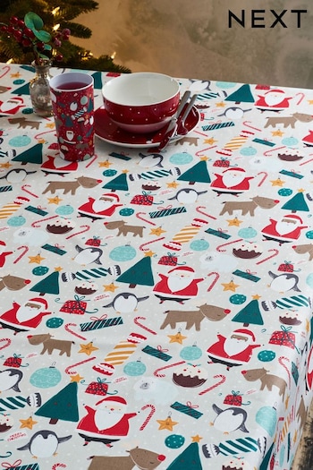 Multi Christmas Fun Santa Wipe Clean Table Cloth (D53401) | £24 - £34