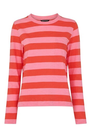 Whistles Red Striped Pocket Top (D53456) | £49