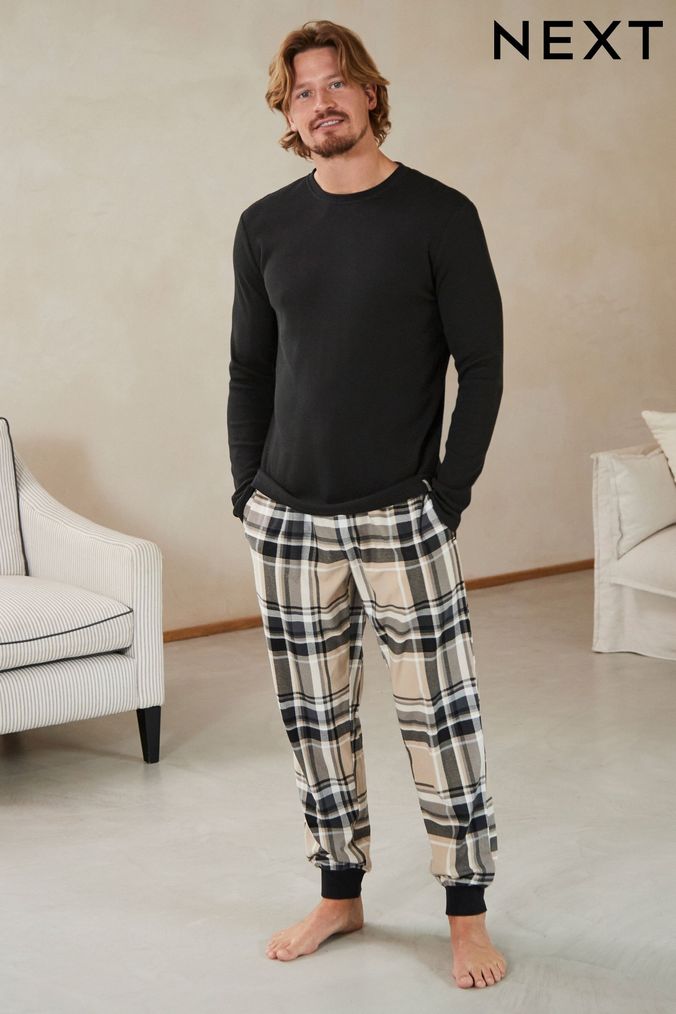 Mens cuffed pyjamas set clearance