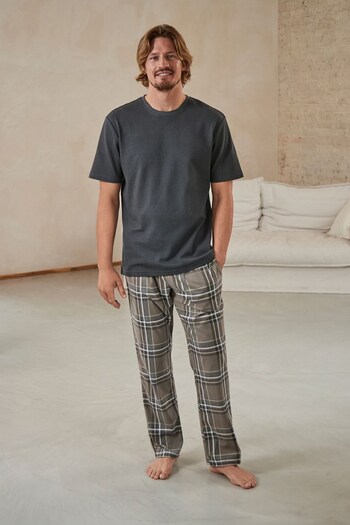 Slate Grey Check Motionflex Cosy Pyjamas Set (D53511) | £30