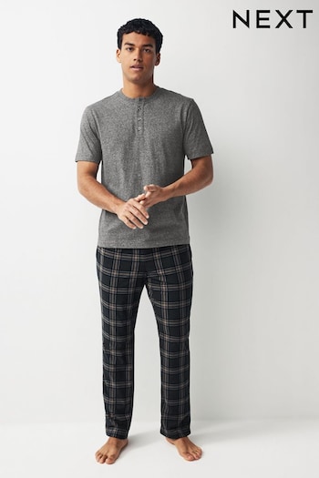 Grey/Black Check Motionflex Cosy Pyjamas Set (D53512) | £28