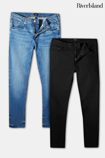 River Island Skinny Black Multipack Jeans (D53606) | £60