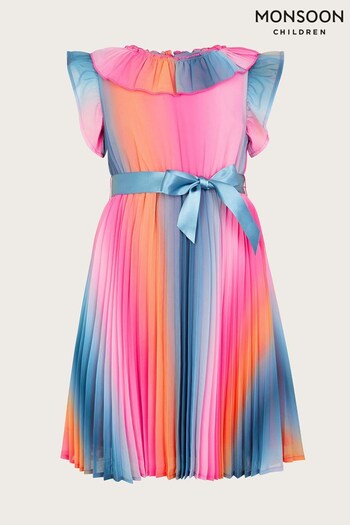 Monsoon Pink Pleated Ombre Swing Dress (D53723) | £38 - £43