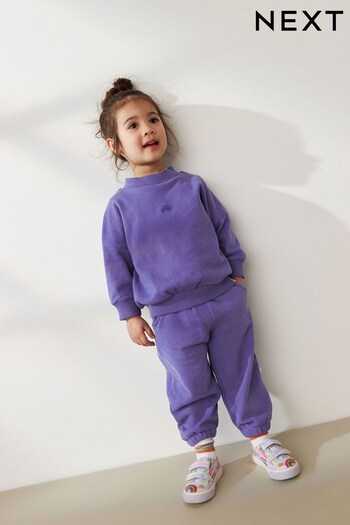 Bright Purple Sweat Top and Jogger Set (3mths-7yrs) (D53760) | £15 - £19