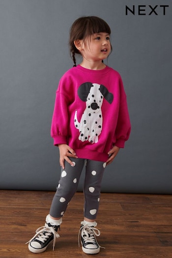 Pink Dog Character Sweat and Leggings Set (3mths-7yrs) (D53796) | £14 - £18