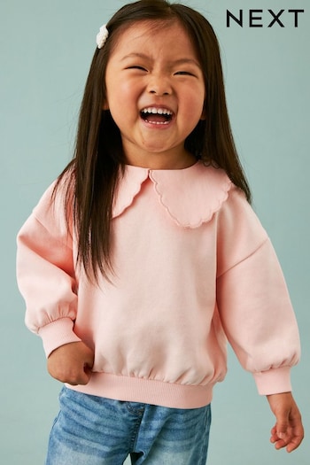 Pink Collared Sweatshirt (3mths-7yrs) (D53822) | £10 - £12