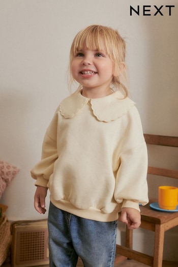 Cream Collared Sweatshirt (3mths-7yrs) (D53823) | £11 - £13
