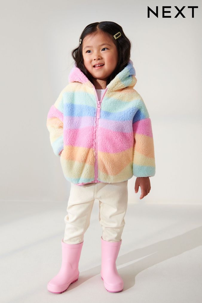 Rainbow Fleece Zip Through Jacket (3mths-7yrs) (D53829) | £16 - £18