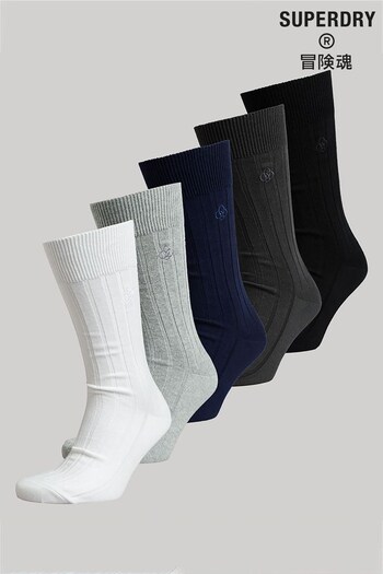 Superdry Black Organic Cotton Ribbed Socks Gift Set (D53899) | £35