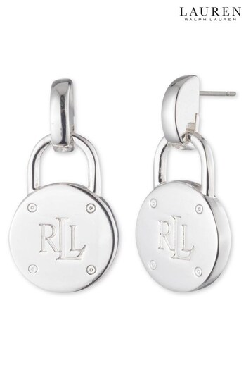 Silver Lauren Ralph Lauren Padlock Earrings (D53927) | £40