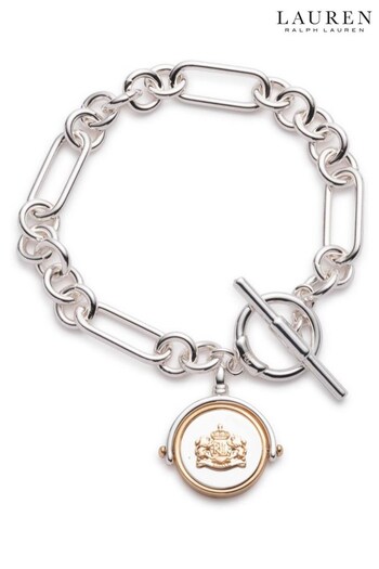 Lauren Ralph Lauren Silver Tone Crest Charm Bracelet (D53931) | £85