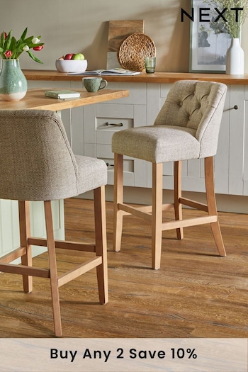 Chunky Weave Mid Natural Wolton Fixed Height Non Arm Bar Stool (D53967) | £185