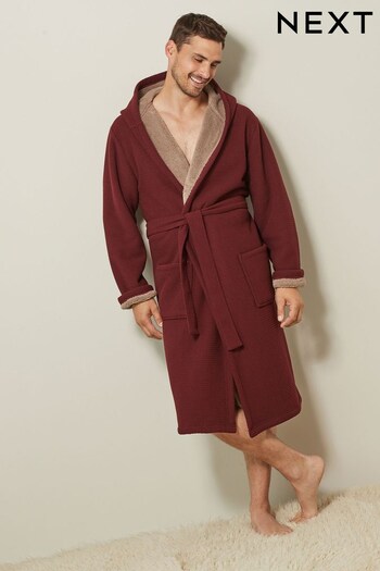 Red Borg Lined Hooded Dressing Gown (D54062) | £42