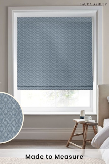 Laura Ashley Blue Abingdon Made to Measure Roman Blinds (D54125) | £89