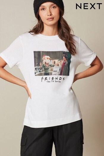 White Short Sleeve Christmas Friends T-Shirt (D54349) | £25