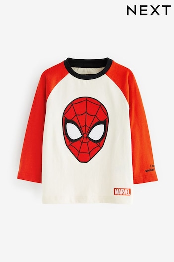 Red and White Spiderman Long Sleeve License T-Shirt (3mths-8yrs) (D54729) | £11 - £13