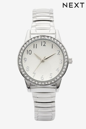 Silver Tone Sparkle Dial Expander Watch (D54899) | £36