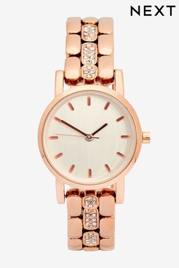Rose Gold Tone Sparkle Strap Watch (D54902) | £36