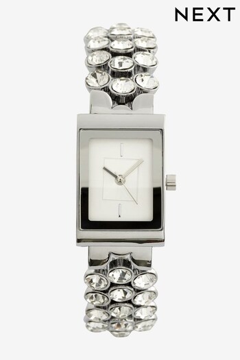 Silver Tone Sparkle Expander Watch (D54904) | £40