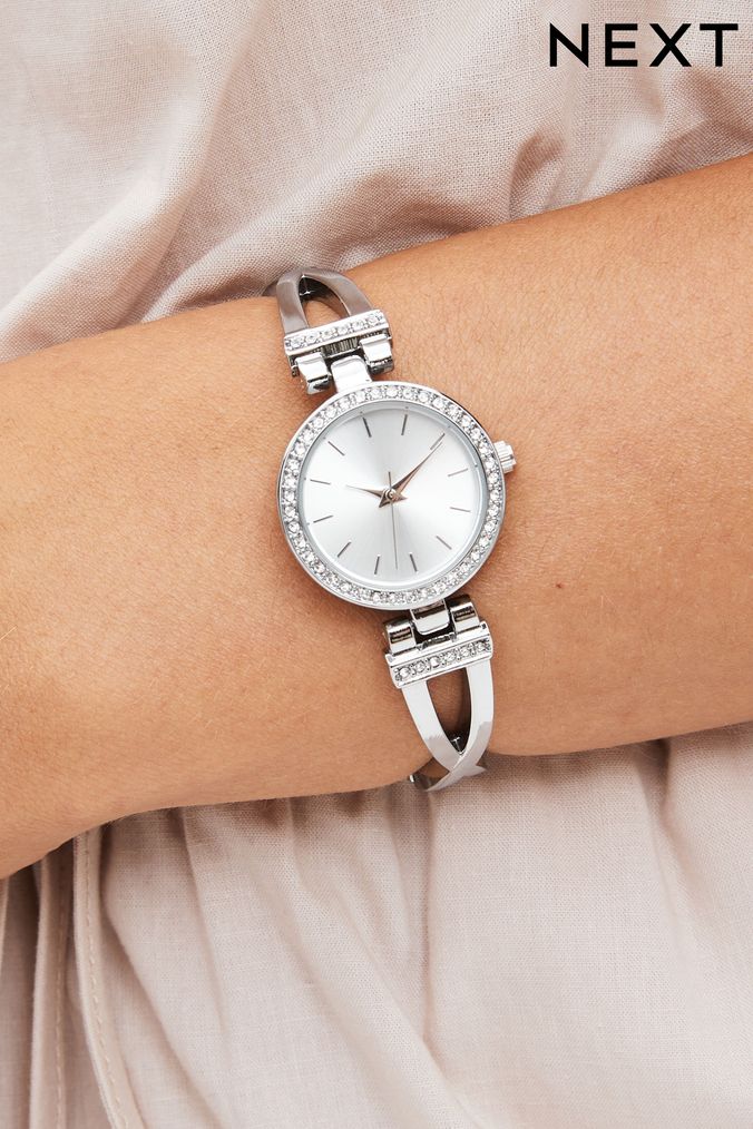 Silver chain watches for ladies on sale