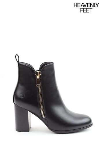 Heavenly Feet Ladies Vegan Friendly Black Ankle Boots (D55142) | £55