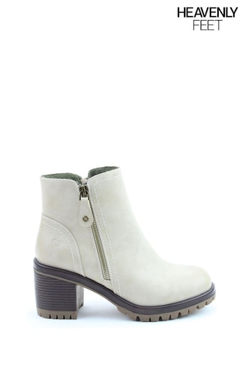 Heavenly Feet Ladies Cream Vegan Friendly Ankle Boots (D55143) | £55