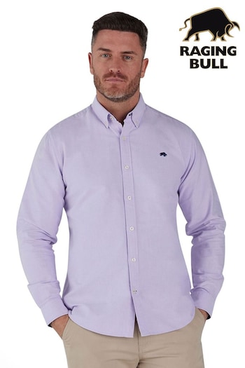 Raging Bull Purple Classic Long Sleeve Oxford Shirt (D55176) | £59 - £69